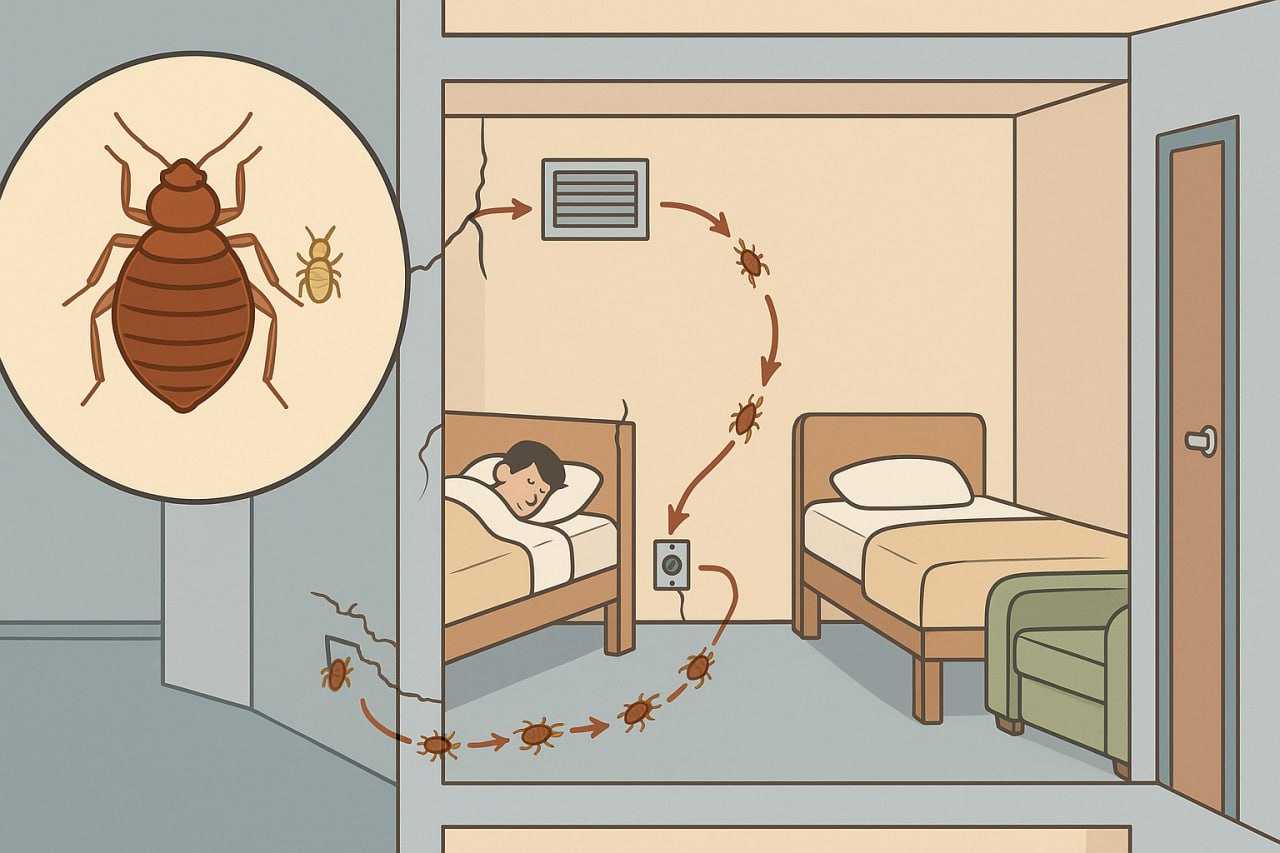 Как клопы перемещаются из квартиры в квартиру